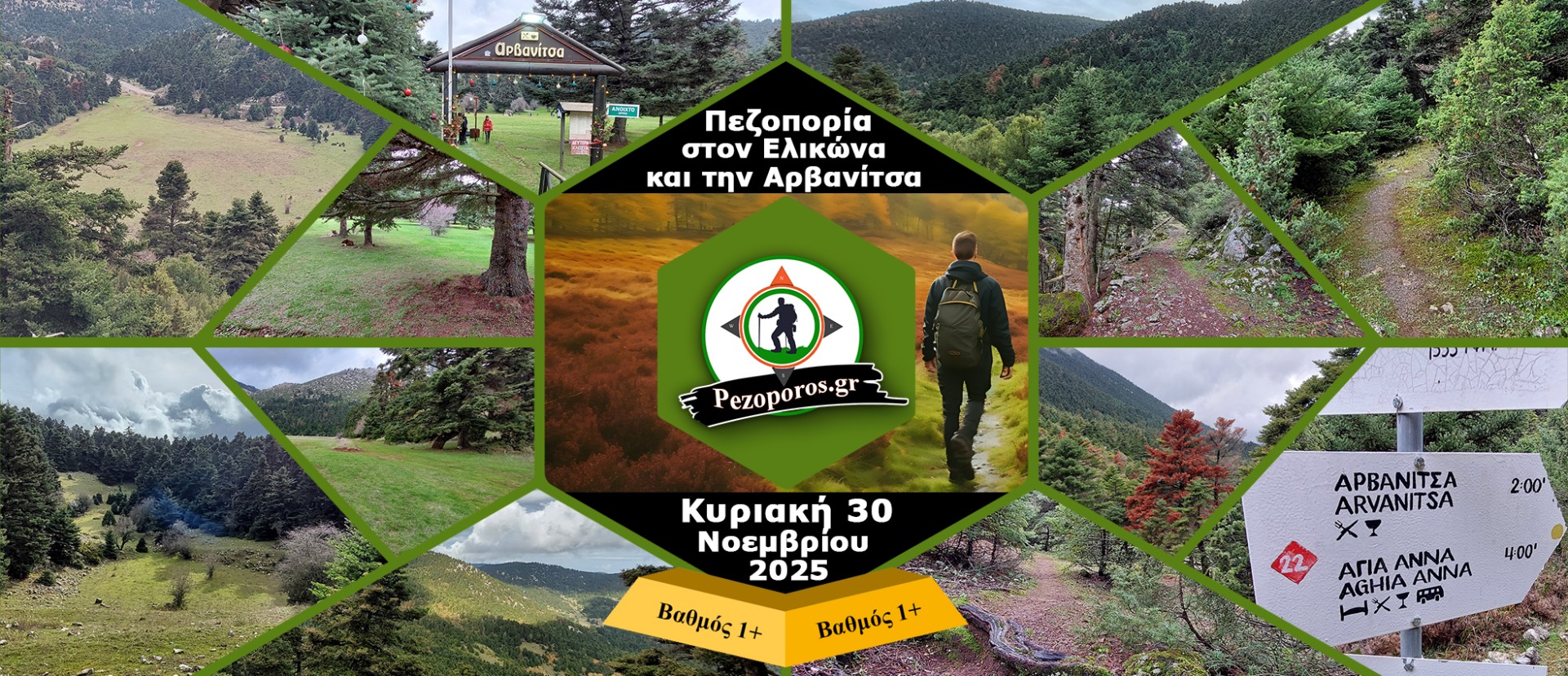  Πεζοπορία στο πυκνό ελατόδασος του Ελικώνα και την Αρβανίτσα | Κυριακή 30 Νοεμβρίου 2025